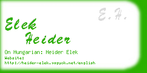 elek heider business card